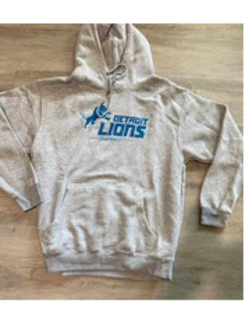 Men's Fanatics Detroit Lions Gray Blue Hoodie L